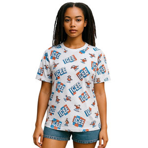 ICEE T-Shirt Womens M White Vintage Allover Polar Bear Graphic Print Casual
